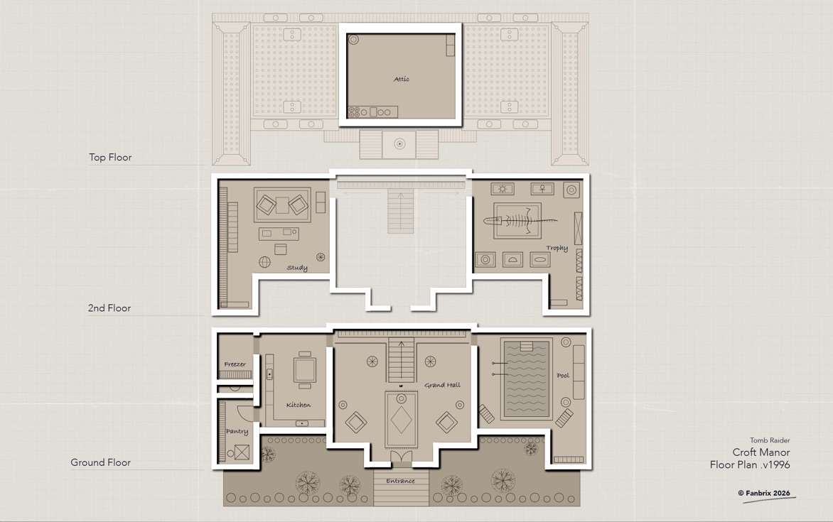 Fanbrix, Croft Manor, Lara Croft, Tomb Raider, Crystal Dynamics