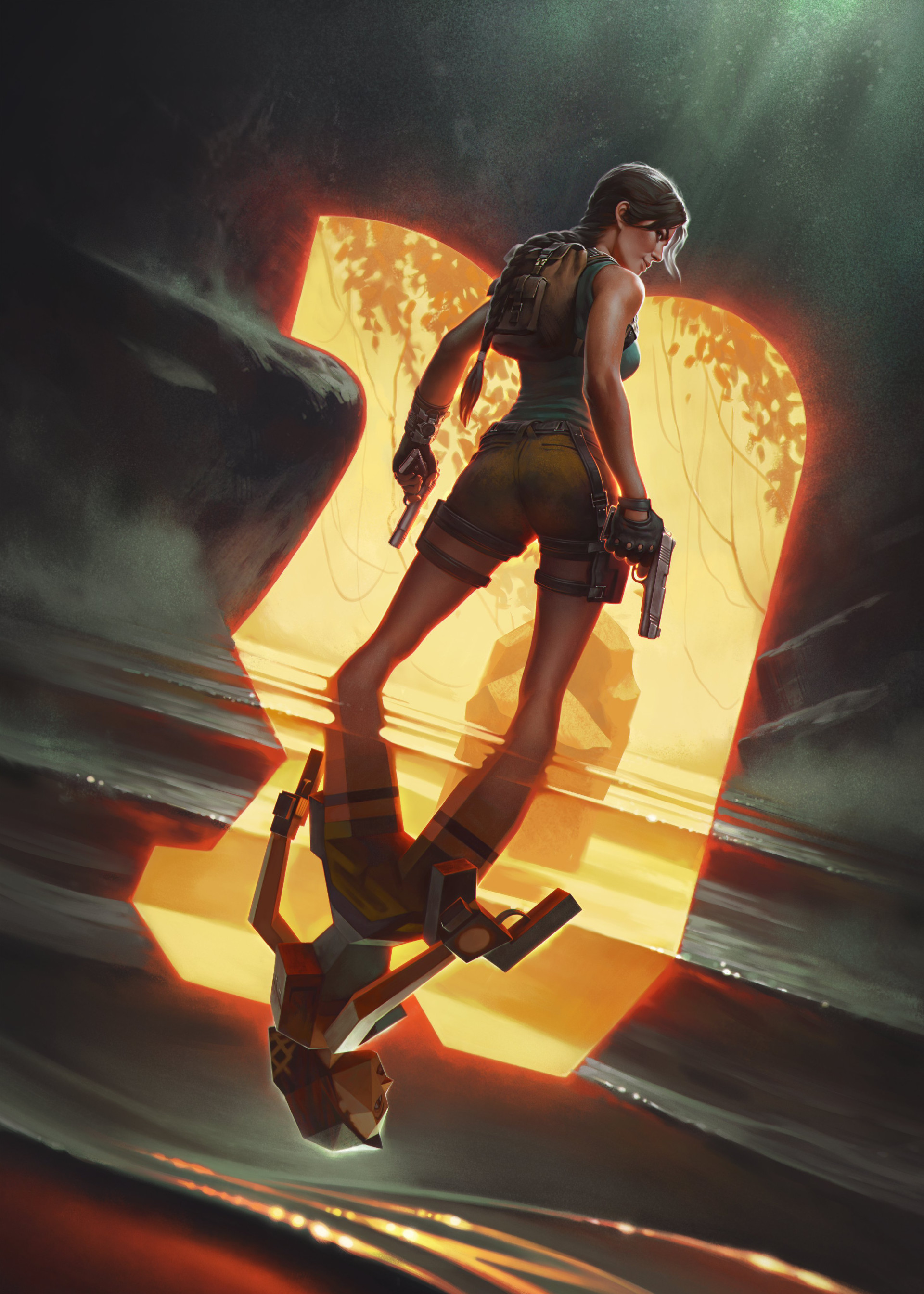 Lara Croft, Tomb Raider, Flying Wilg Hog, Crystal Dynamics
