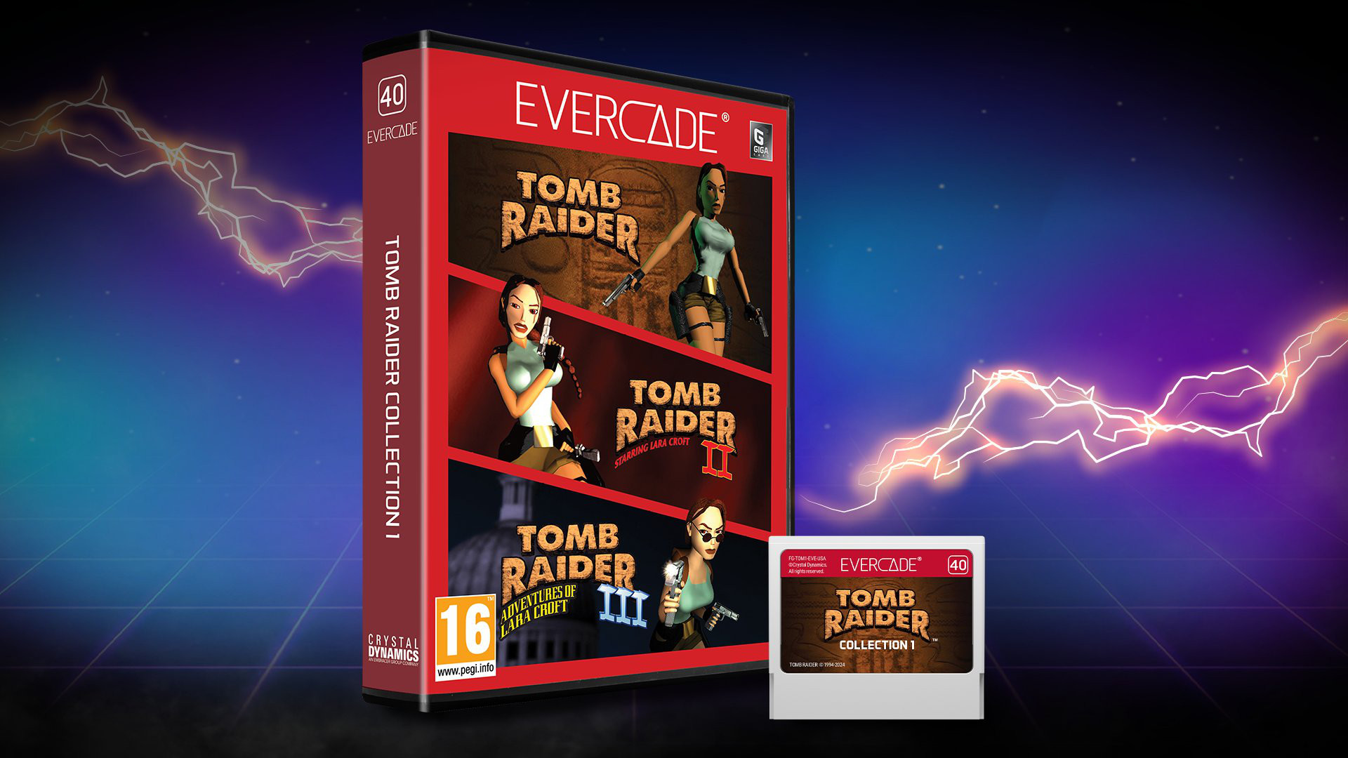 Tomb Raider Collection 1, Evercade, Blaze Entertainment, Crystal Dynamics
