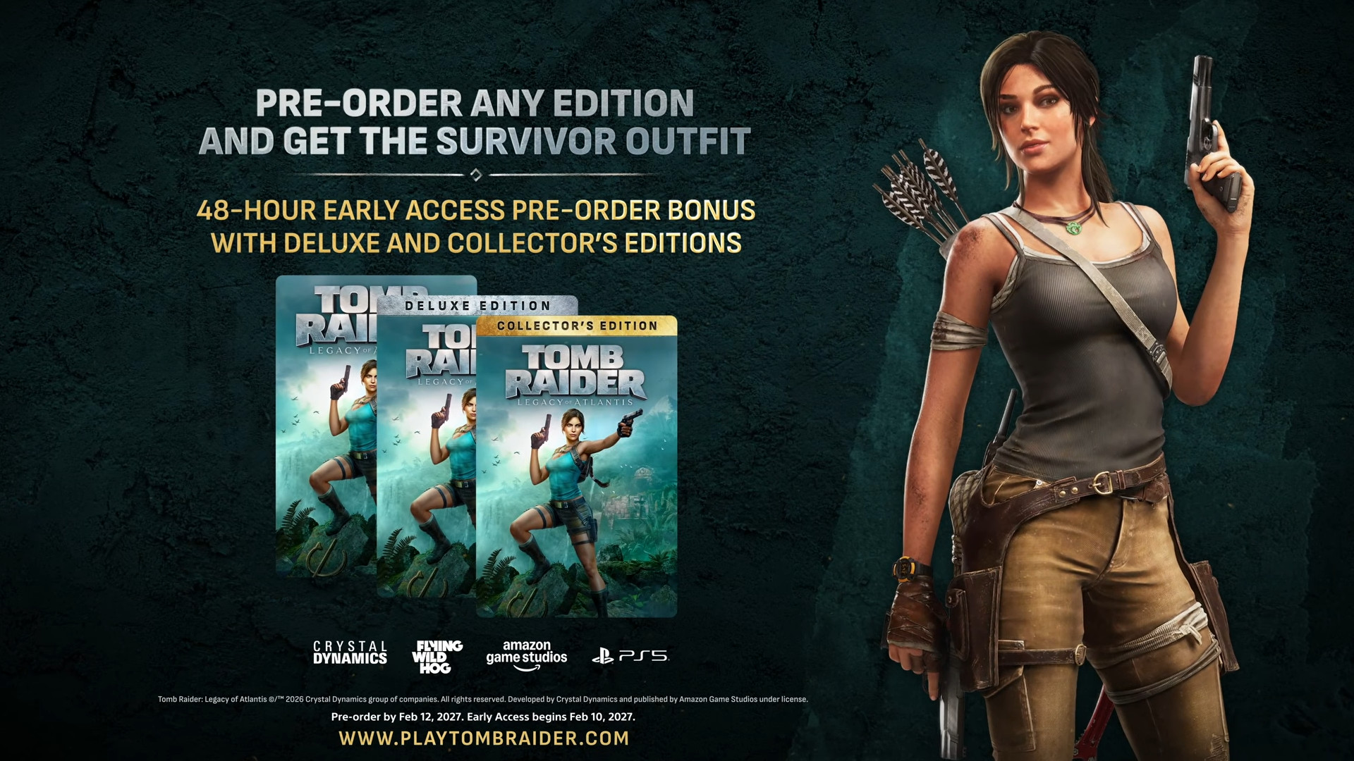 Tomb Raider Legacy of Atlantis, Crystal Dynamics, Flying Wild Hog, Amazon Game Studios