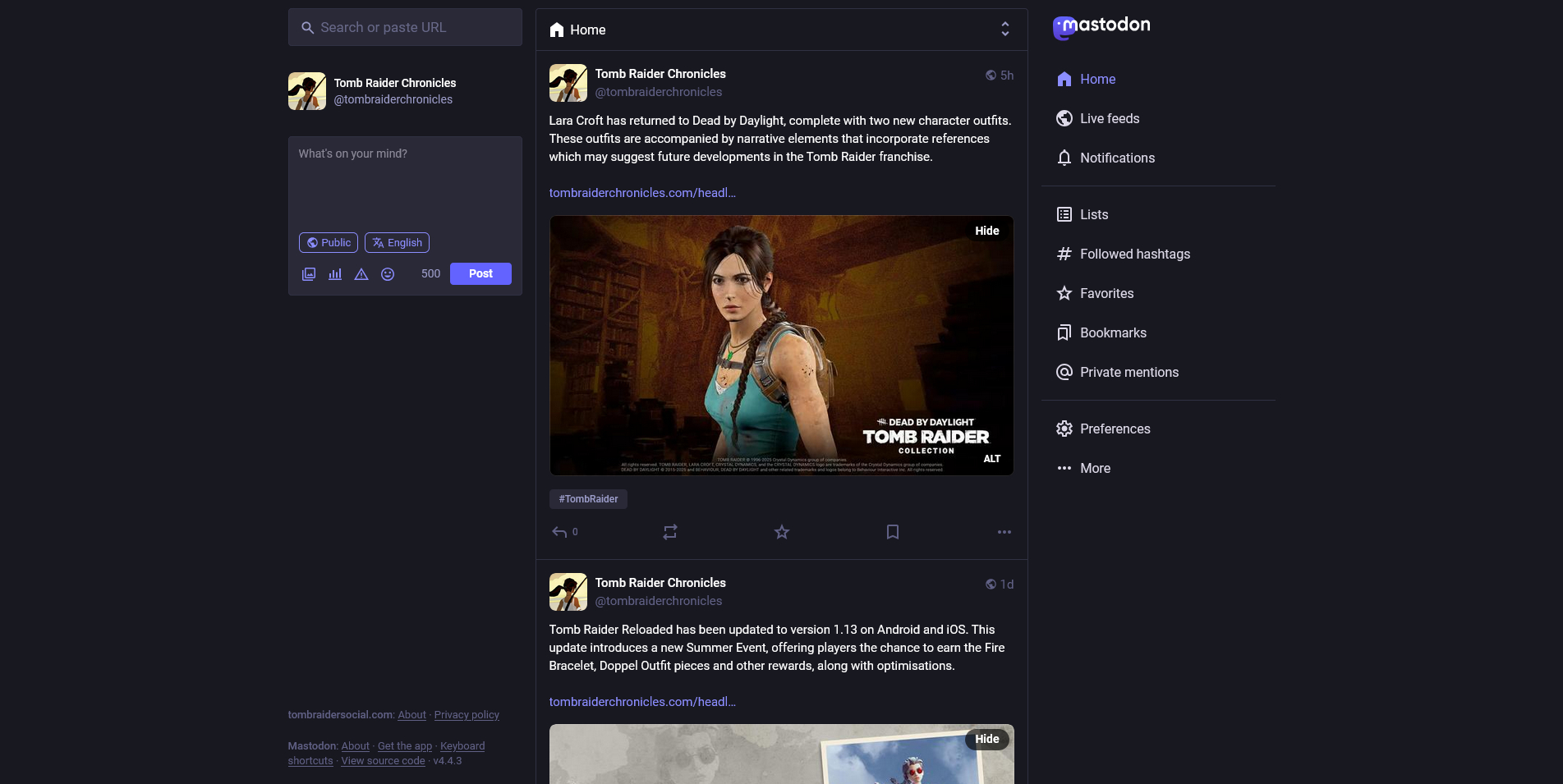 Tomb Raider Social