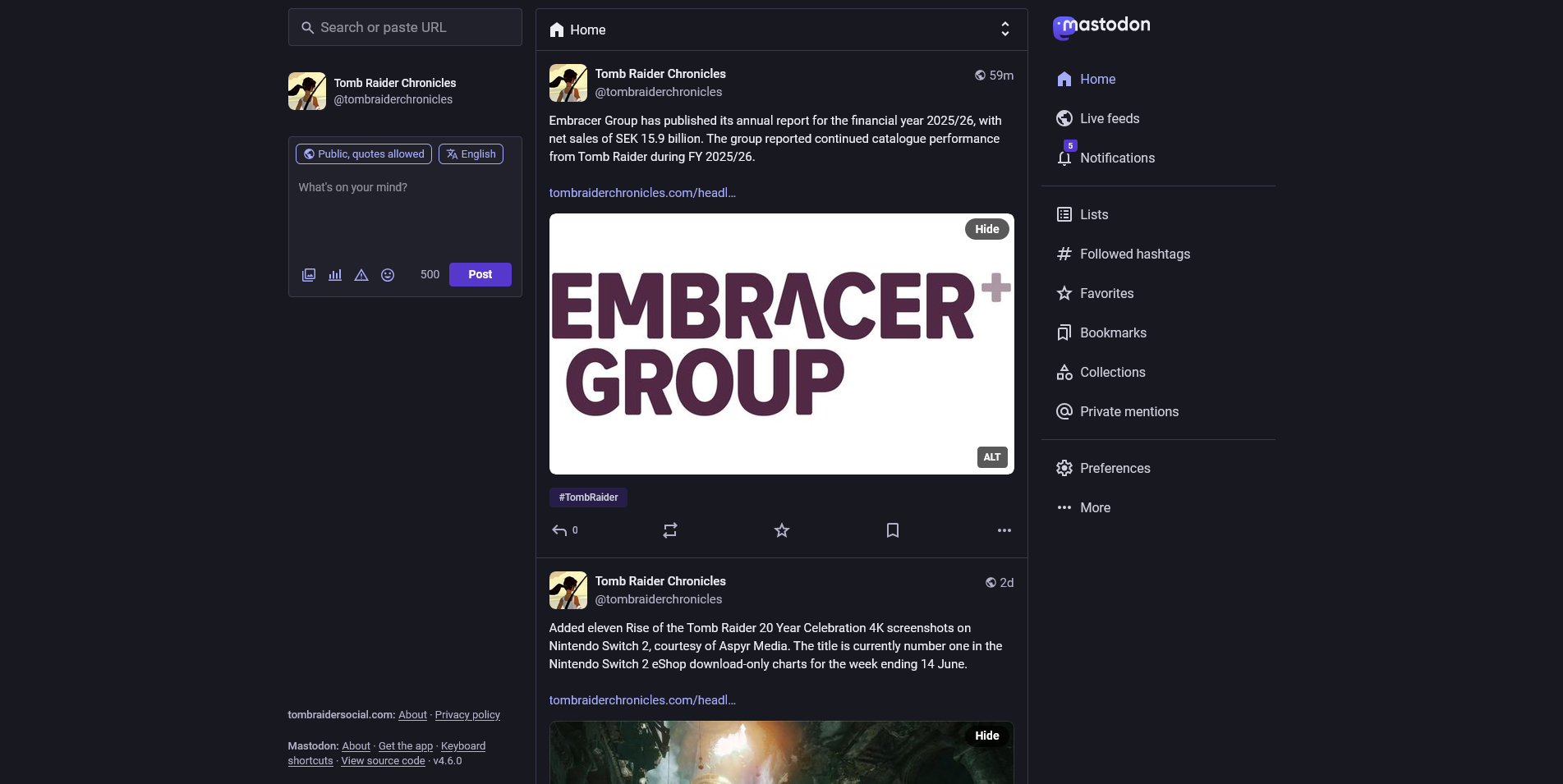 Tomb Raider Social