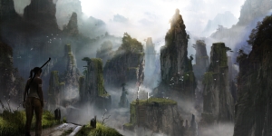 Tomb Raider from Crystal Dynamics Conceptual Artwork Cliffside Village