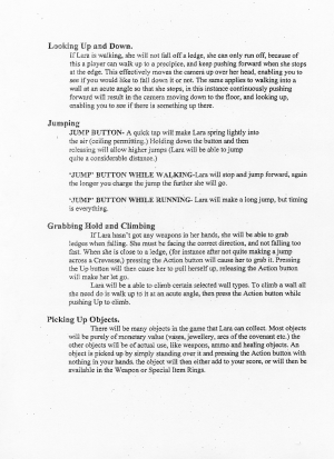 Tomb Raider Game Design Document 1.3 20.3.1995
