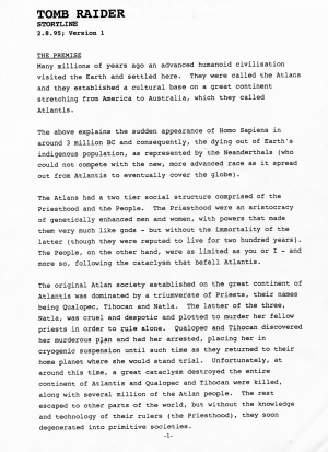 Tomb Raider Game Design Document 1.3 20.3.1995