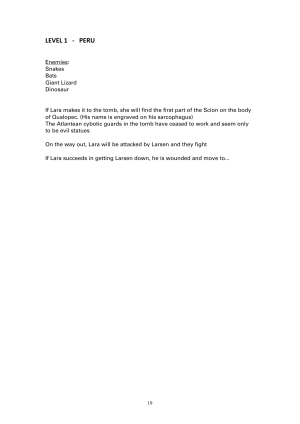 Tomb Raider Game Design Document 1.8 9.5.1996