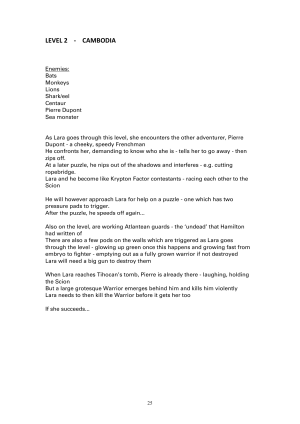 Tomb Raider Game Design Document 1.8 9.5.1996