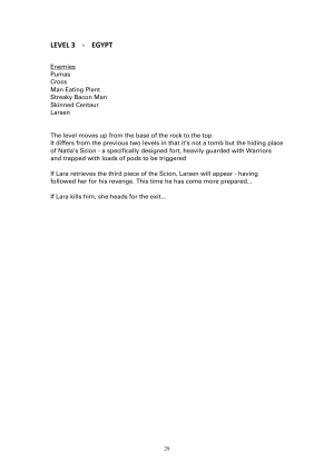 Tomb Raider Game Design Document 1.8 9.5.1996