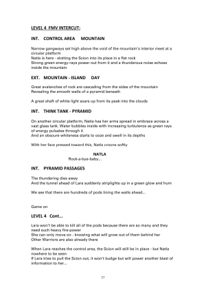 Tomb Raider Game Design Document 1.8 9.5.1996