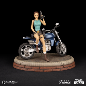 Tomb Raider Lara Croft Classic Motorbike Premium Statue from Dark Horse