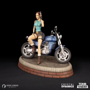 Tomb Raider Lara Croft Classic Motorbike Premium Statue from Dark Horse