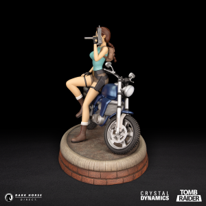 Tomb Raider Lara Croft Classic Motorbike Premium Statue from Dark Horse