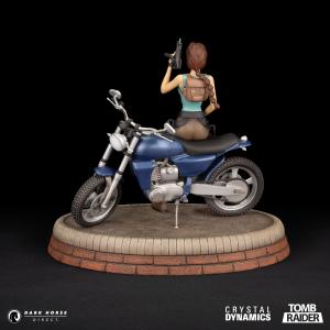 Tomb Raider Lara Croft Classic Motorbike Premium Statue from Dark Horse