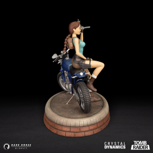 Tomb Raider Lara Croft Classic Motorbike Premium Statue from Dark Horse