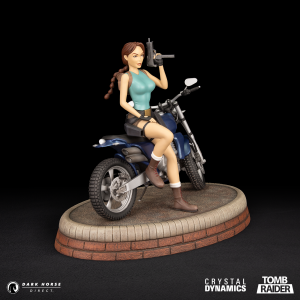 Tomb Raider Lara Croft Classic Motorbike Premium Statue from Dark Horse