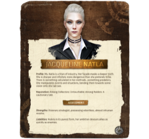 Tomb Raider Legacy of Atlantis Character Cards Jacqueline Natla