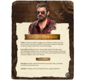 Tomb Raider Legacy of Atlantis Character Cards Larson Conway