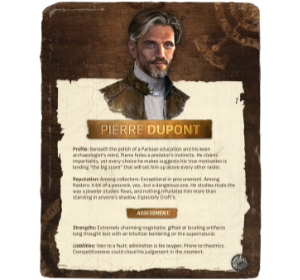 Tomb Raider Legacy of Atlantis Character Cards Pierre Dupont