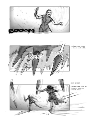 Cancelled Tomb Raider Motion Picture Reboot Storyboards by Jake Lunt Davies