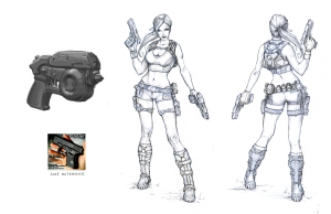 Tomb Raider Underworld Grapple Gun Illustrations and Artwork
